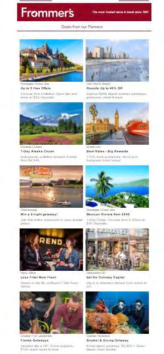 Contextual Content ads delivered to 100% travel environment, premium travel sites, model based on CPC.