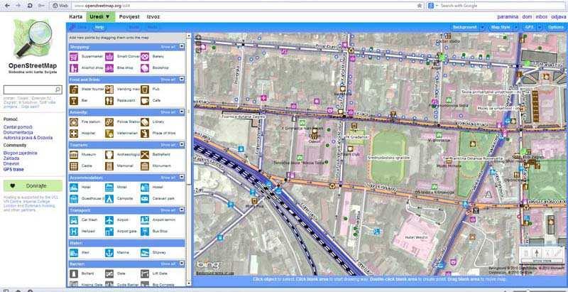 OpenStreetMap podaci s kojima je moguće raditi u odgovarajućim programima za uređivanje OpenStreetMap podataka.