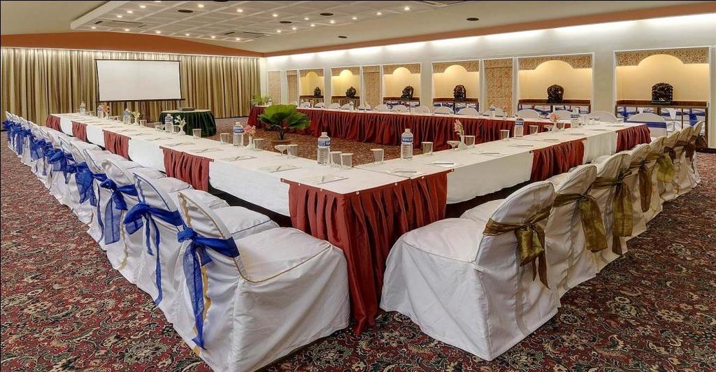 Banquets & Meetings Conference & banquet options up to 2500 guests, depending on the event's requirements. Each event here is taken care of with an attention to detail and personalized service.