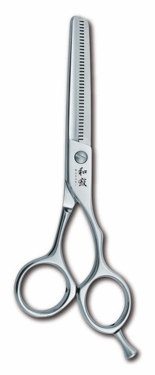 Wasabi Thinners Wasabi professional thinners come in 30 and 38 tooth models with a choice of conventional (straight) or offset handles and standard (Japanese style) or reverse (European style) blades.