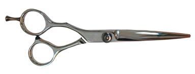 0 plus detachable finger rest Silk Swivel Scissors With offset handles and swivel thumb for added comfort SCSW55OS - 5.