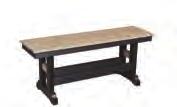 Garden Classic Table & 44" Benches Weatherwood & Chocolate Brown on