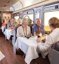 the Tuckerbox Restaurant. Showers, toilets and drinking fountains are located at the end of the carriages for your convenience.