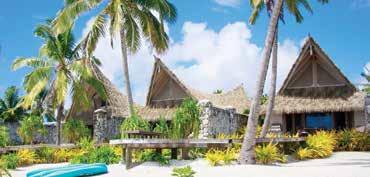 See page 46 for more details on this property. HOLIDAY PACKAGES Overwater Bungalow BONUS: FREE return transfers from Aitutaki Airport to Aitutaki Lagoon Resort & Spa.