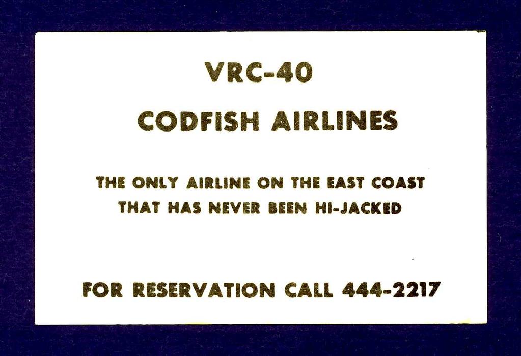 The brief flight to the Norfolk Naval Air Station probably only lasted a half hour. There was no in-flight service and the cabin décor was military drab.