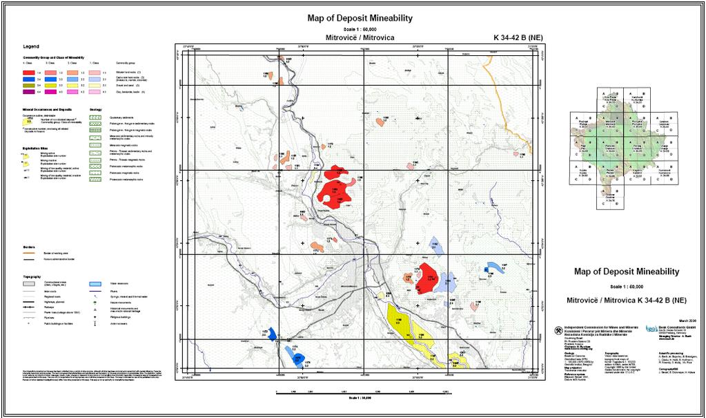Kosova Quarry Plan A series of 1:50,000 scale maps that show: Base Map of the captured Construction Raw Materials.