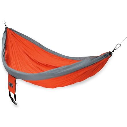 around the camp Eno Hammocks Daily: $2 Weekend: $4 1 Person Weight: 18oz Folded dimensions (Dia x L) 3.