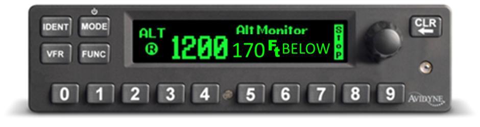 ALTITUDE MONITOR The Altitude Monitor activates an audio annunciator or annunciator light (depending on installation) when the aircraft pressure altitude differs from the selected altitude by more