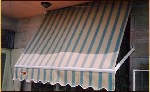 DROP ARM AWNING Pre Fabricated ready to install retractable awning operated by gear box with a