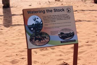 Abve: Clurful and eye catching signage and displays is cmmnly used n trails. The abve example is frm Russell Falls, in Tasmania.