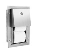 PRP-001 Surface mounted 268x143x87 mm PRP-001E Toilet roll tissue holder for two rolls.  PRP-001E Concealed 195x87x325 mm PRP-002 Toilet roll tissue holder.