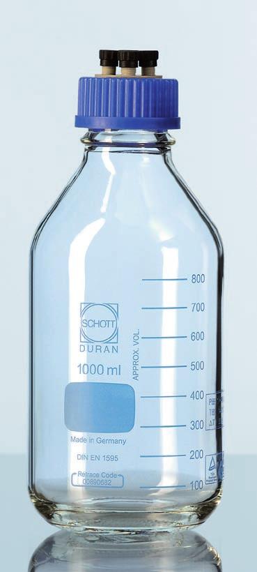 14 THE COMPLETE: DURAN GL 45 HPLC LABORATORY GLASS BOTTLE The DURAN HPLC laboratory glass bottle represents a finished system: it comprises the pressure-resistant DURAN pressure plus laboratory glass