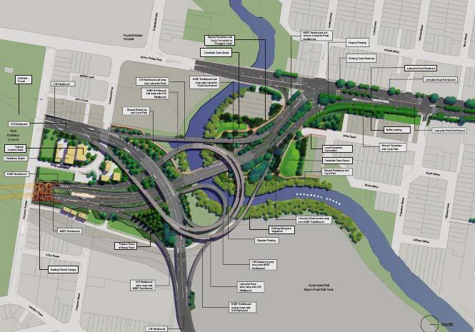NSBT Overview Part of Brisbane s transport plan and first critical stage of TransApex vision to reduce deficiencies in Brisbane road network Will connect north-south traffic under Brisbane between