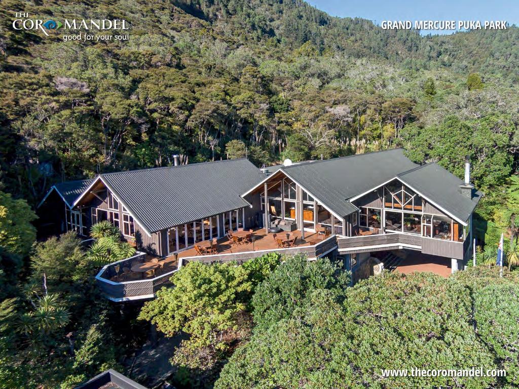 48 deluxe private chalets nestled in pristine forest overlooking Pauanui Beach