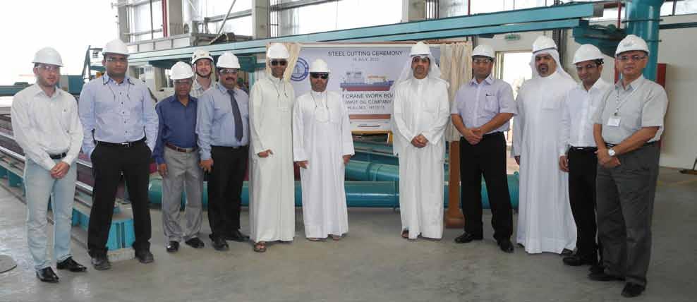 Latest News Steel-cutting ceremony for Kuwait Oil Company Grandweld held a steel-cutting ceremony to celebrate the start of the construction of the first Crane/Workboat for Kuwait Oil Company (KOC)