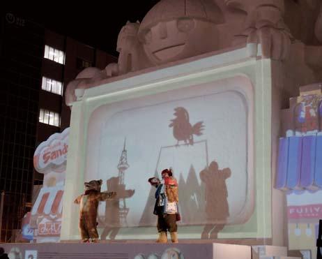 Singapore, Thailand Projection mapping shows featuring colorful video images on large snow sculptures were introduced in 2012.