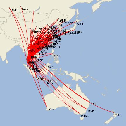 3.2.2 Current air service from Thailand Thailand currently has more than 200 direct routes to other APEC economies, with a very heavy concentration in Asia.