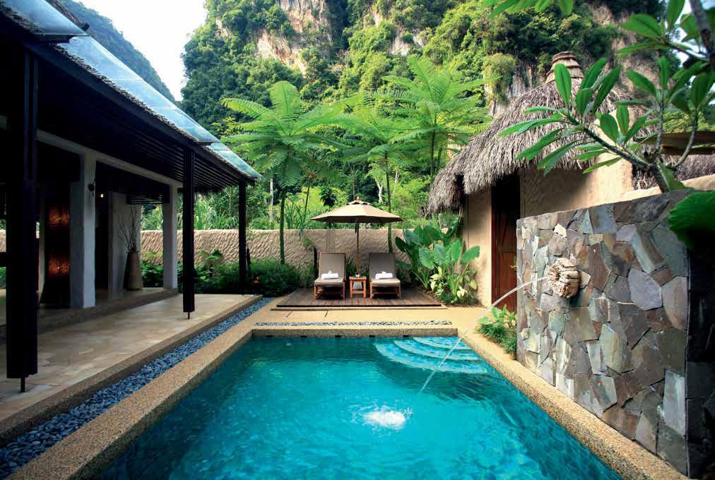 The external view of the garden villas encompassing a private pool FOR THE WELLNESS EXPLORER THE BANJARAN HOTSPRINGS RETREAT Ipoh, Malaysia In between