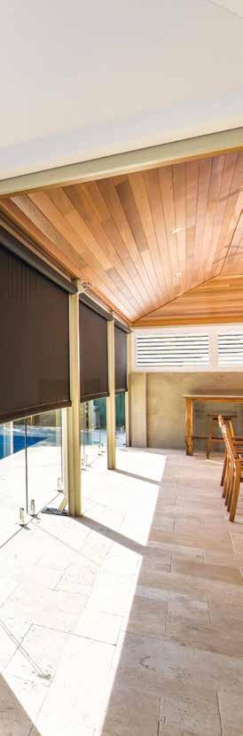 HEAVY DUTY CHANNEL BLINDS Bozzy s most popular product in the outdoor blind range, it is a stylish and strong system and is most commonly used in patios and alfresco areas of your home or business.