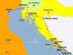 K221 ADRIATIC CRUISE - CROATIA & ITALY 12 days from Split, Bol, Hvar, Korcula, Dubrovnik, Mljet, to Plitvice Lakes, Opatija, Postojna and Venice CRUISE FEATURES: 7-night cruise from Split on board