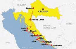 K225 ~ CROATIA & ADRIATIC CRUISE 10 days from Zagreb, Plitvice Lakes, Zadar, Trogir, Split, Hvar, Korcula, Mljet to Dubrovnik INCLUDED FEATURES: First class hotels, rooms with private facilities