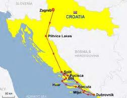 K226 ~ CROATIA & ADRIATIC CRUISE 10 days from Zagreb, Plitvice Lakes, Split, Bol, Hvar, Korcula, Dubrovnik, Mljet, Pucisca and back to Split INCLUDED FEATURES: First class hotels, rooms with private