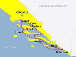 K201 ADRIATIC CRUISES - M/S PRESTIGE OR PRESIDENT 8 days from Split to Bol, Hvar, Korcula, Dubrovnik, Mljet, Pucisca and back to Split CRUISE FEATURES: 7-night cruise from Split on board the M/S