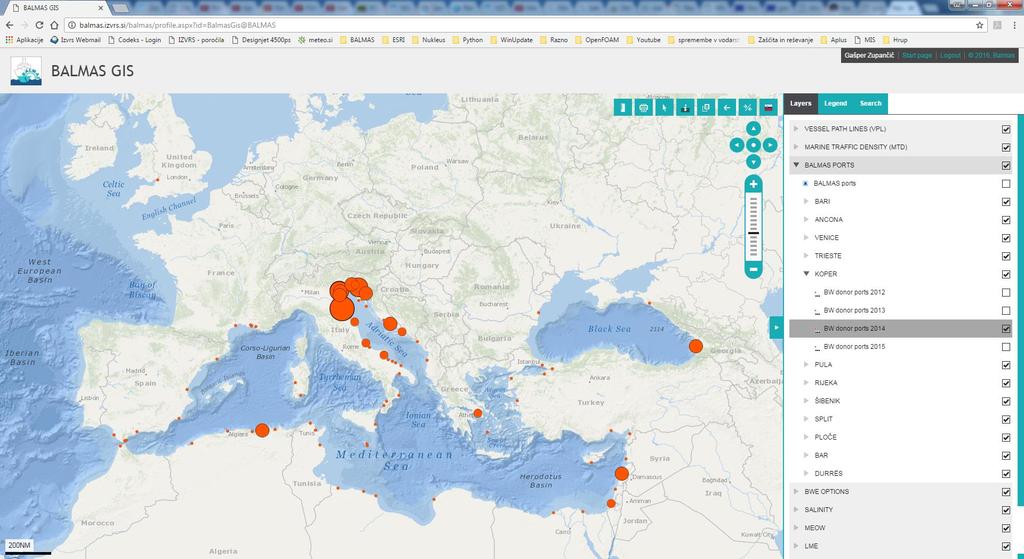 main Adriatic ports and database Impact assessment of BW relevant species Sampling of BW onboard vessels
