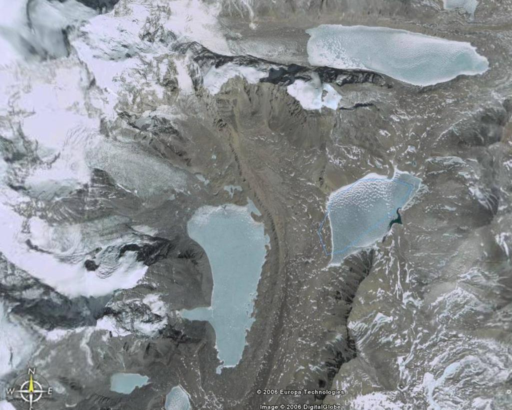 Glacier Retreat in China Himalaya Glacier 5O191C0009 68m/y r Gangxi Co Lake Glacier retreat and