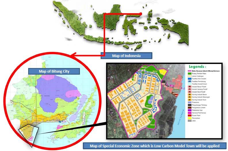3-3 Prospect of LCMT Project in Bitung City, Indonesia Central Government decided to make the implementation plan of the Low-Carbon Town project on Bitung Special Economic Zone in 2014 Bitung Special