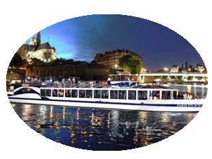 Dinner cruise on the Seine from 85 Boarding at 21h on a Paris barge in which you will sail on the Seine and enjoy gourmet meals served on board.