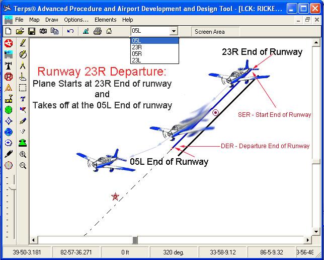 b. Select applicable runway from the dropdown runway box. NOTE: The runway selected should be the Departure end of the runway.