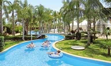The tropical gardens around it create a tranquil setting and atmosphere, perfect for a few gentle laps or sunbathing on the