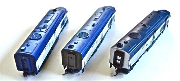 model on the right is DCC w/ sound and has the original, short lived metallic Nickel Silver side paint.