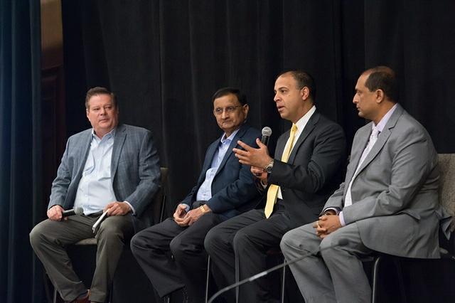 From left: Tim Shuy, VP of owner & portfolio strategy, Choice Hotels International; Champ Patel, CEO, Champion Hotels; Azim Saju, managing member and general counsel, HDG Hotels; and Jay Patel, CEO,