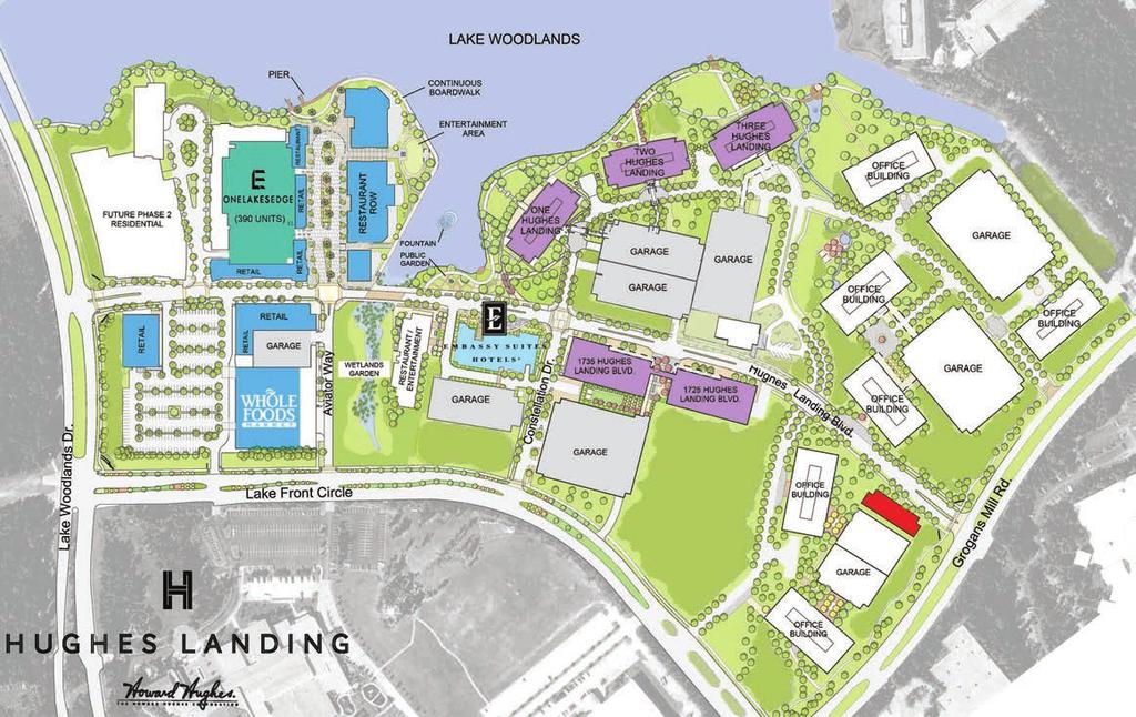 HUGHES LANDING ON LAKE WOODLANDS Restaurant Opportunities Retail Class A Office Buildings Future Development Plans and renderings are artist s concepts and are subject to