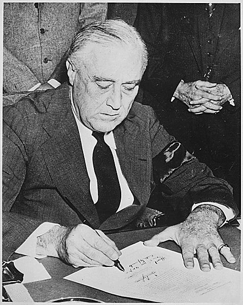 Pearl Harbor FDR called this: a day that will live in infamy December 8, 1941 = the U.S.