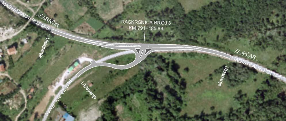 Requirement of this project documentation was to develop solutions to improve the security of the traffic of the main road passing through the town of Boljevac, from km 789+456.00 