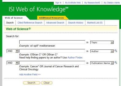 Web of Knowledge database American