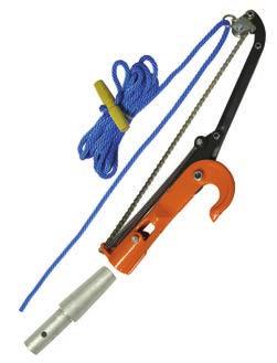 Attach to pruner rope to break electrical current if rope contacts energized lines above insulator. Fiberglass tested to 100KV per foot for 5 minutes.