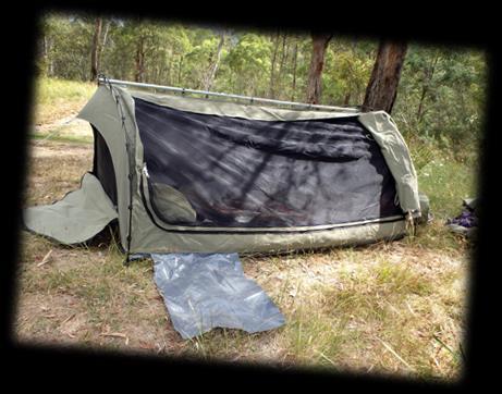 AUSSIE QUEEN SIZE OUTBACK SWAG $315 14oz ripstop canvas Full length midge proof mesh Extendible
