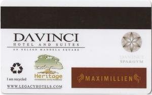 Card - 1 Davinci Hotel & Suite - DK 1 - Front