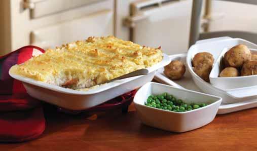AGA CERAMICS HANDY HINT... (1) MULTI- FUNCTIONAL (2) (3) This ceramic baking tray is a must. Line with puff pastry and fill with some blanched broccoli florets and dot with some crumbled goats cheese.