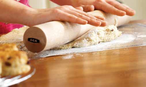 TRADITIONAL ROLLING PIN A unique AGA branded rolling pin with no handles to enable you to roll out to any size Beech wood is a medium that adapts well to humidity, so is perfect for use in the