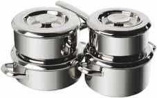 RAYBURN ESSENTIAL STAINLESS STEEL RAYBURN PANS Designed exclusively for Rayburn, enabling all 4 pans to be stacked together within the lower oven Ø 16CM 1 LITRE SAUCEPAN WITH LID W2372 Ø 18CM 1.