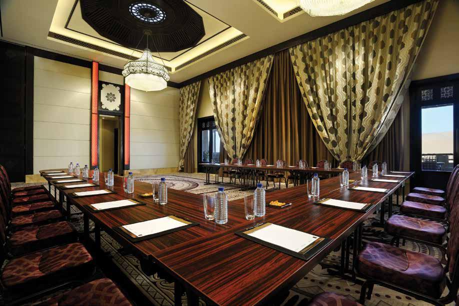 The sumptuous surroundings are complemented by unique touches, including dark wood furnishings, plush carpets and Arabian chandeliers.