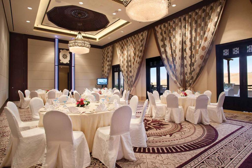 Liwa Ballroom Pre-function Area Venues Dimensions and Capacity* Floor (m) Total Area (sq.m) Ceiling Height (m) Width of Door (m) Liwa Ballroom 25 x 14.5 362.5 5.3 1.90 Liwa Ballroom (A) 8.2 x 14.