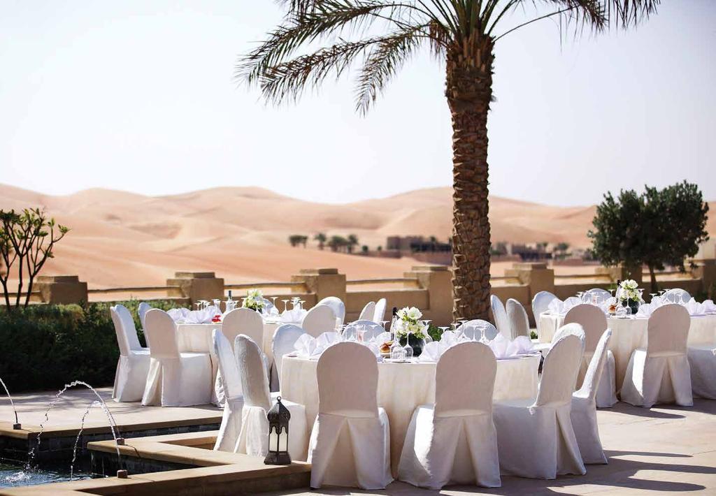 Located in the mystical surroundings of the Liwa Desert and its dunes, be refreshed by an