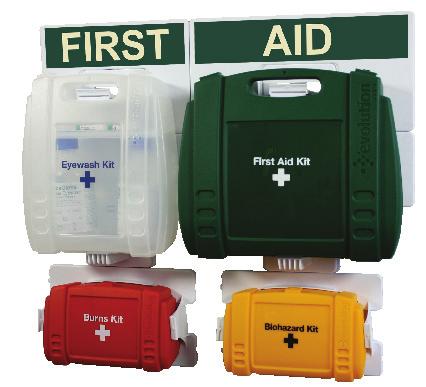 Multi Purpose First Aid Point Includes a fully stocked HSE compliant First Aid Kit, Emergency Eyewash Kit, Body Disposal Kit and Burns Kit Ideal for working environments with larger numbers of people