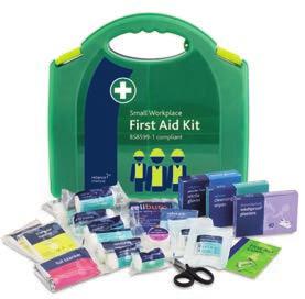 The British Standard BS8599-1 for Workplace First Aid offers four kit sizes, and guidelines to match the kit to the workplace. 1. Identify your risk needs: LOW RISK (e.g. shops, offices, libraries etc.